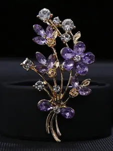Elegant Crystal Flower Brooch for Women, Luxury Wedding Party Pin, Fashion Clothing Accessory, Stylish Coat Wrist Corsage