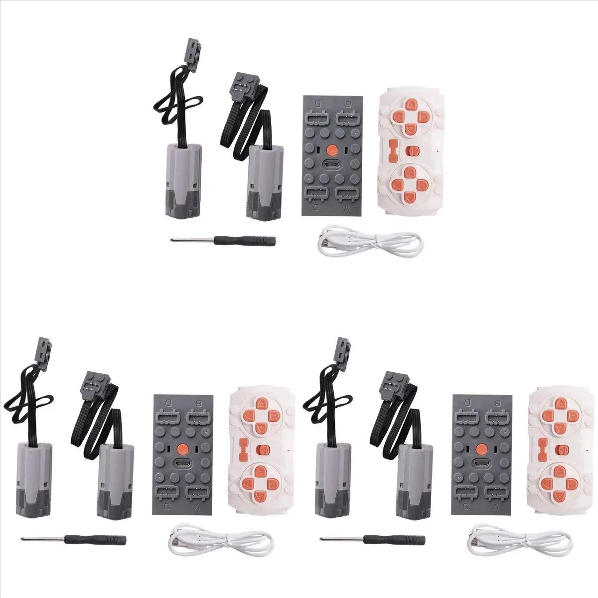 3Set Power Function Motor App Remote Control Programming 2 Meduim Moter Set DIY Creative Building Block for Children