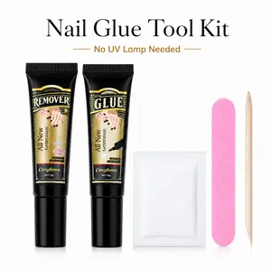 Cosybean 15 g nail glue and 15 ml remover set — press-on nail essential dual combo: no UV/LED lamp needed, strong adhesion, long-lasting hold, gentle formula