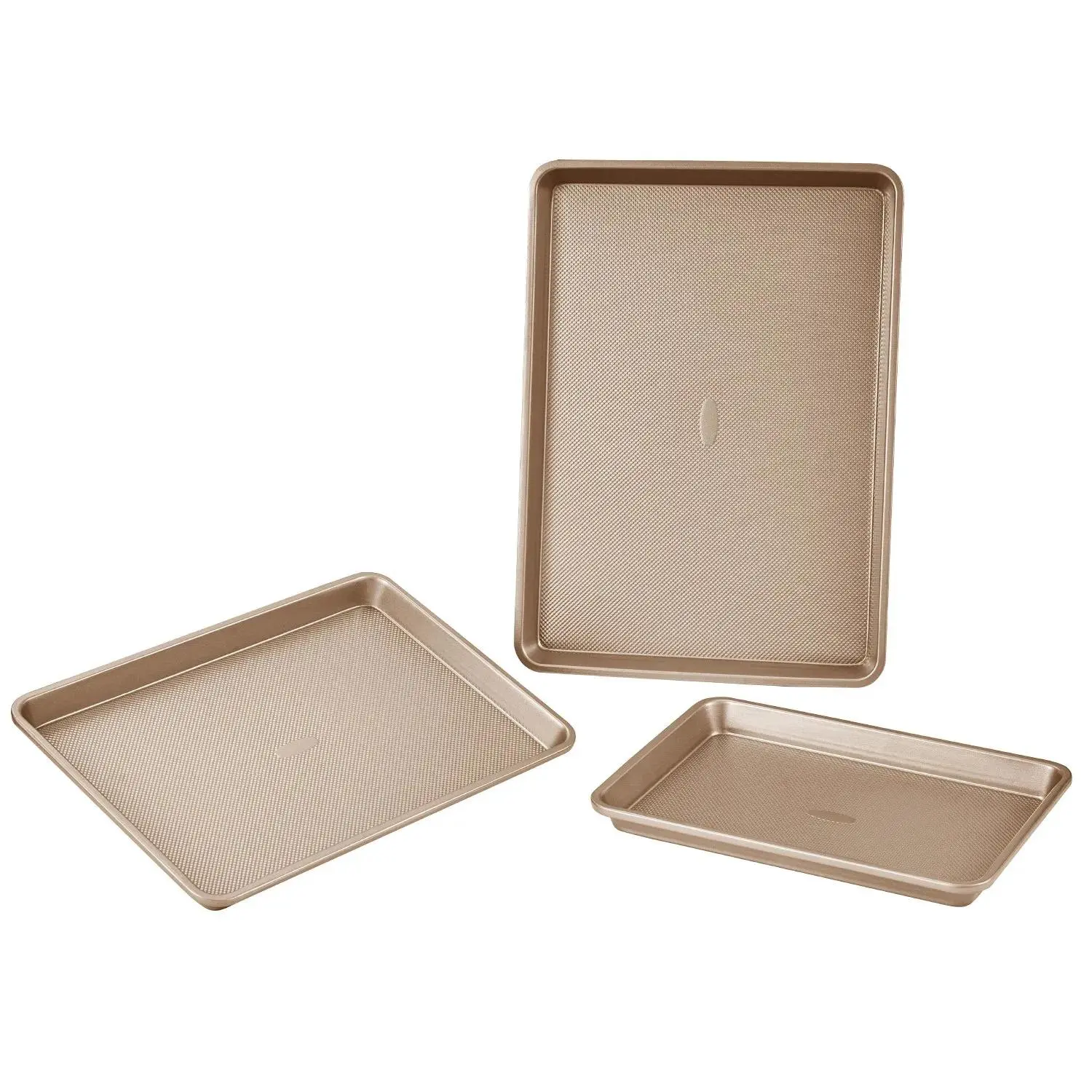 【Summerfinds】VEVOR Baking Pans Set,  3-Piece, Nonstick Carbon Steel Cookware Sheets & Trays, Stackable Kitchen Oven Bakeware Cooking Sets with Silicone Handles, Easy to Clean, for Baking Cookie Cake Muffin Bread