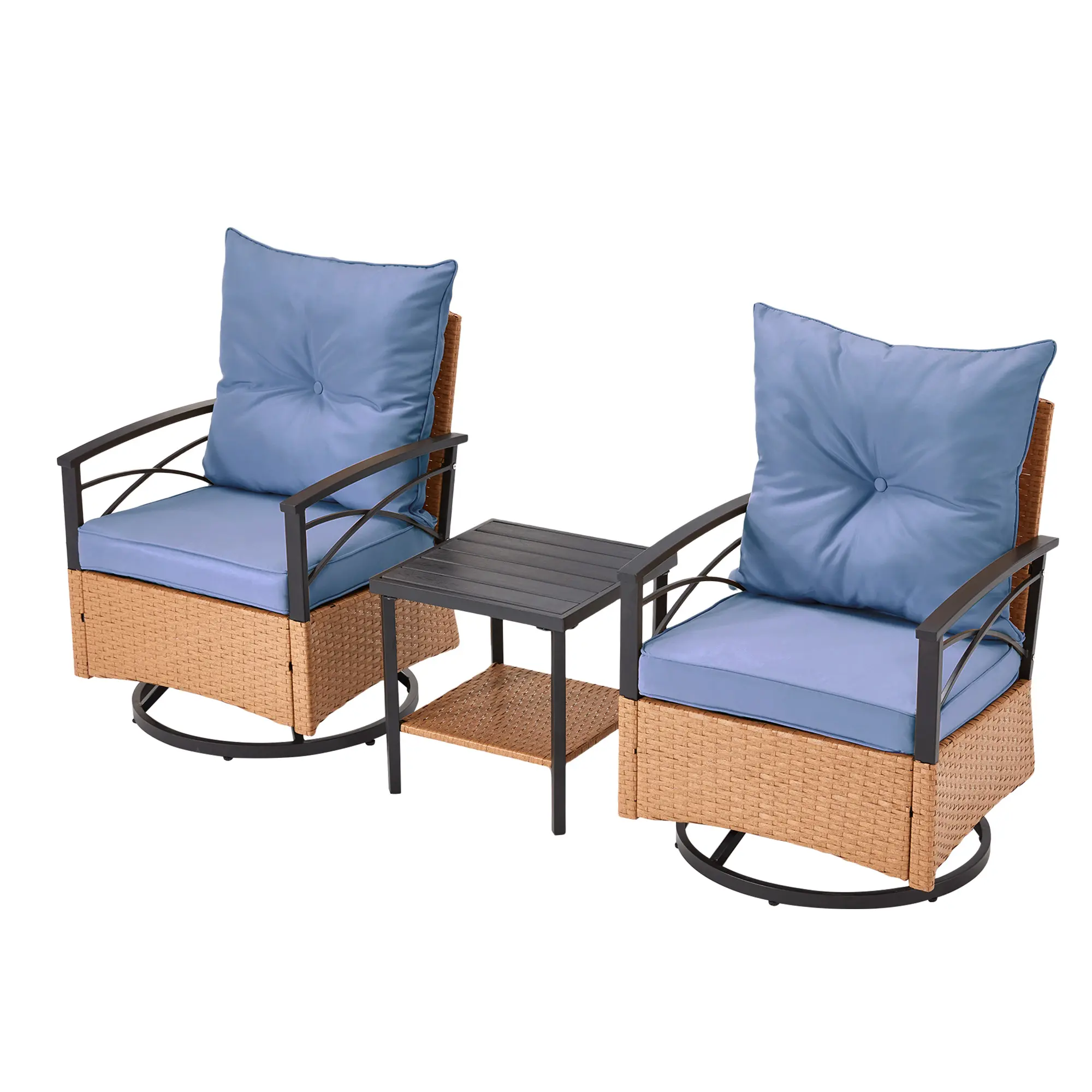 Style 3-3 pcs Rocking Bistro Set（Blue）