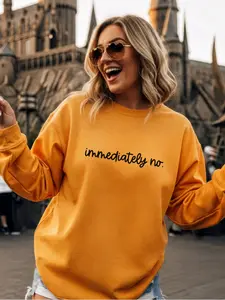 Immediately No ~ Embroidered Unisex Crewneck Sweatshirt Stitched in the USA