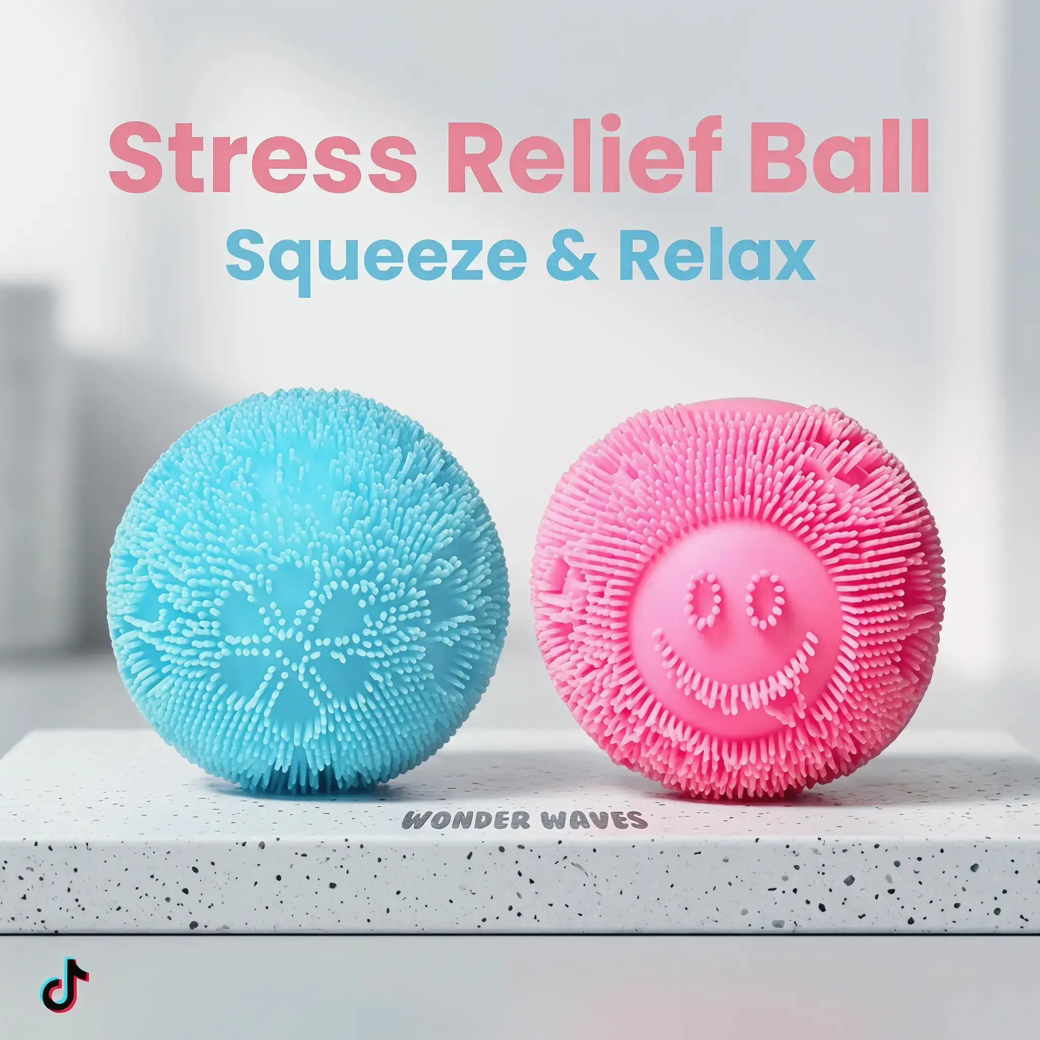 Ball Shape Tactile Bristle Calming Fuzz Ball Sensory Squishy - Stress Relief Squishies, Fidgets for Anxiety, Tactile Grip Focus Toy