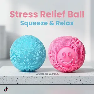 Calming Fuzz Ball Sensory Squishy for Stress Relief - Tactile Grip Fidget Toy for Focus & Relaxation summervibes☀️