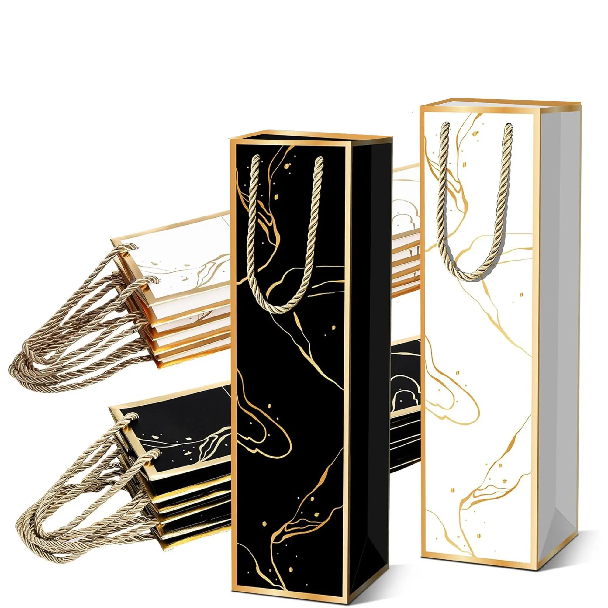 12-Piece Wine Gift Bags Set, Party Favor, & Options, Perfect for Christmas, Weddings, Holiday Parties, with Handles Design