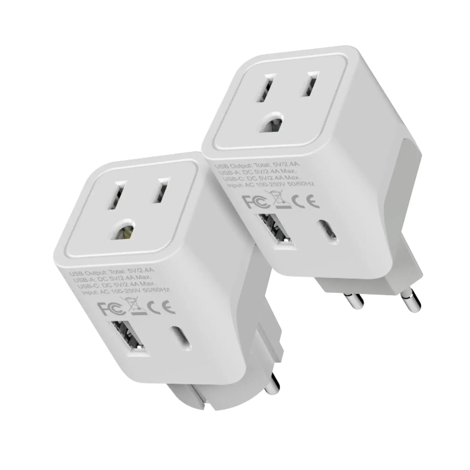 Europe Travel Adapter Plug Combo - Type C, E/F | USB-A + USB-C – European Combo (CTU-9-9C)