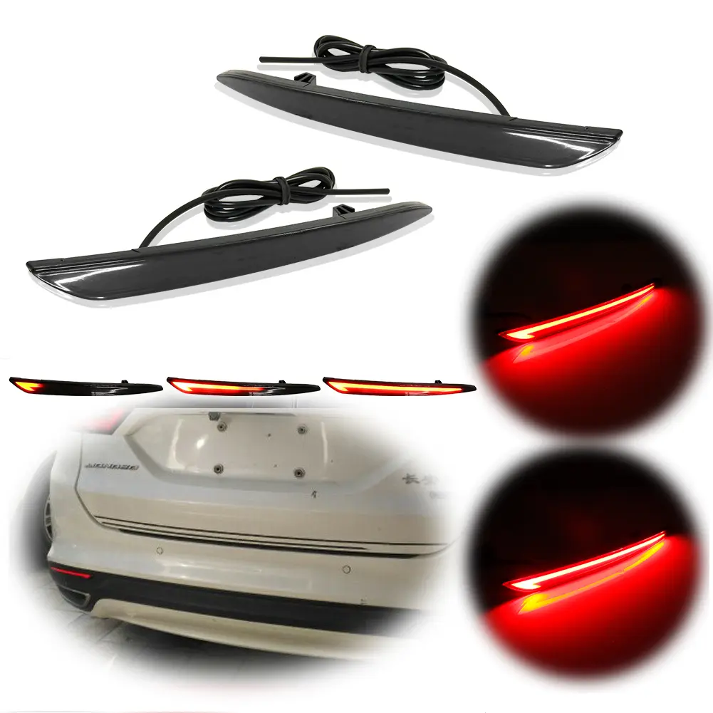 2pcs Fluid Style LED Bumper Sequential Rear Foglight Tail Lamps Light For 2013 2014 2015 2016 2017 2018 Ford Fusion. Replace OEM DS73-515C0-AD