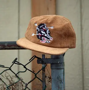 Vintage Dragon Embroidered Corduroy Cap Snapback Adjustable Unisex Streetwear