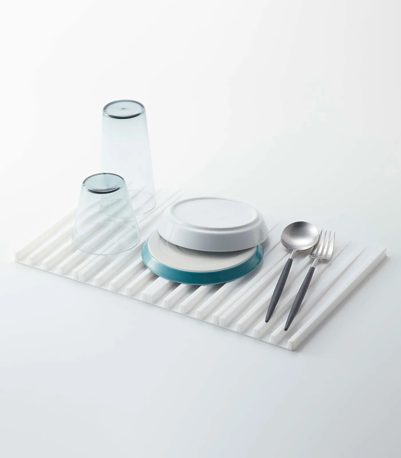 Foldable Silicone Rectangular Dish Drainer Mat & Trivet - Multi-Use Home Organizer Accessory with Draining Board Rack & Drying Trays