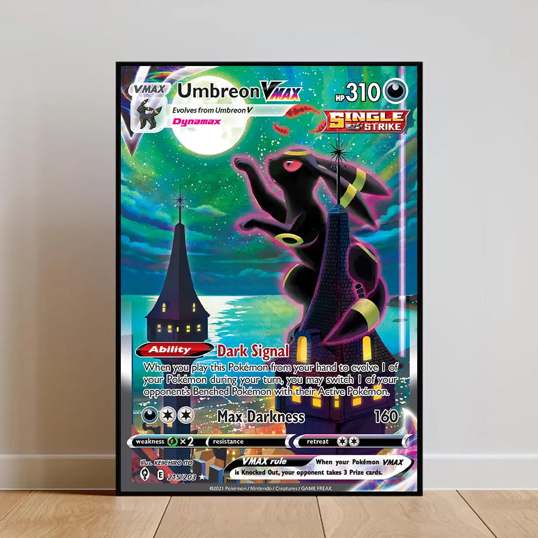 Pokemon Umbreon Vmax Cartoon Card Poster ,Umbreon Vmax Pokemon Poster ...