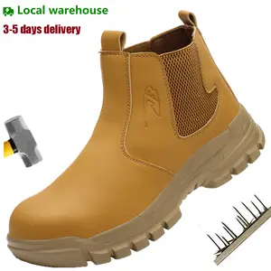 Steel Toe safety boot For Men Work Boots Puncture-Proof Work Safety Shoes Protective Working Shoes Male anti-puncture Footwear Security Sneakers work hiking boots sneakers Waterproof boots Anti-slip Roofing stylish Shoes industrial construction