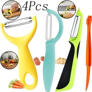 4Pcs Stainless Steel Vegetable Peeler,Good Grip Peeler,Kitchen Vegetable Potato Peelers,for Kitchen Apple Fruit Carrot