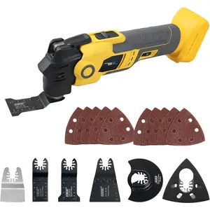 Anti-vibration Oscillating Tool Compatible with De-Walt 20V Battery Anti-vibration Oscillating Multi-Tool Kit with 3.6 °     Oscillation Angle,6 Variable Speed,16-piece Blades,Box