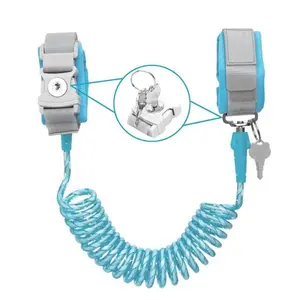 2M Lockable Spring Rope Safety Leash | 360° Rotating Anti-Tangle Design | Travel & Outdoor Essential | Dual-Purpose Key Chain + Security Belt