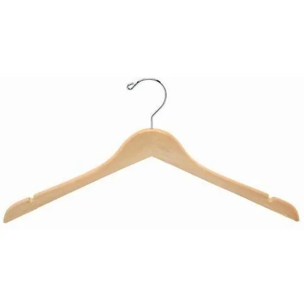 Flat Wooden Dress/Shirt Hanger (Natural)
