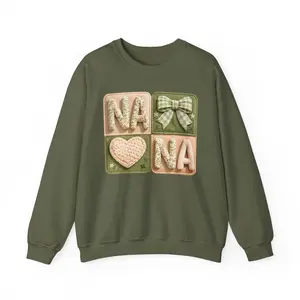 Patchwork Nana Sweatshirt, Grandma Gift Crewneck, Quilted Letter Nana Sweater, Cozy Grandmother Pullover, Heirloom Style Mom Gift