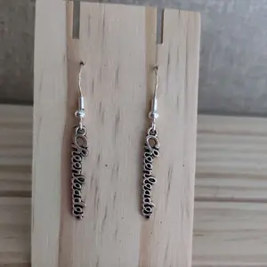 Cheerleader Word Block Earrings, Hypoallergenic, XS Size, Discontinued Costume Jewelry, Clearance Fashion Accessory
