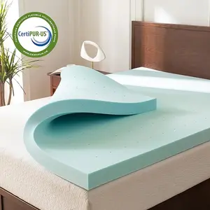 Mocassi CertiPUR-Certified Memory Foam Mattress Topper, Cooling Gel-Infused, Polyurethane Foam Core, Wrinkle-Resistant, Breathable, Durable, Hotel Premier Plush Feel