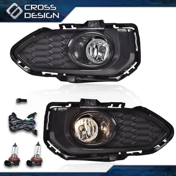CROSSDESIGN Front Bumper Fog Light Lamps Assembly with Cover Set, Car Light Fit for 2018-2019-2020 Honda Fit