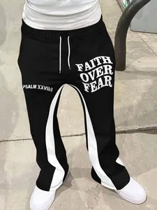 Men's Loose Fit Flare Leg Pants, Casual Streetwear Joggers, Vintage Hip Hop Long Trousers, 3D Print Design, Sporty Fashion, Sporty Comfy Breathable, Stylish Soft Joggers
