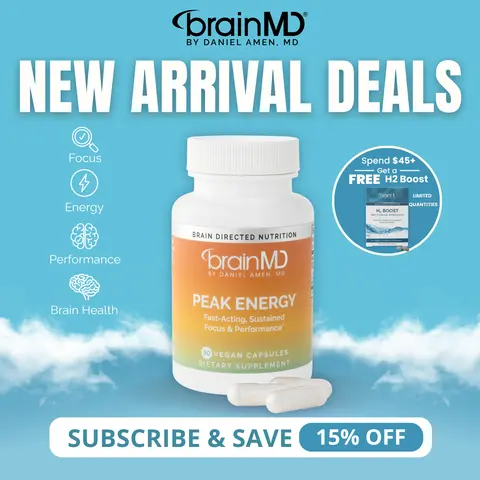 Peak Energy | BrainMD | 30 Capsules or 30 Servings Powder | Clean Energy & Focus Support | Muscle Performance, Endurance & Mental Clarity | PEAK ATP & Enfinity Paraxanthine