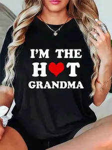 100% Cotton I'm The Hot Grandma Funny Grandma T-Shirt