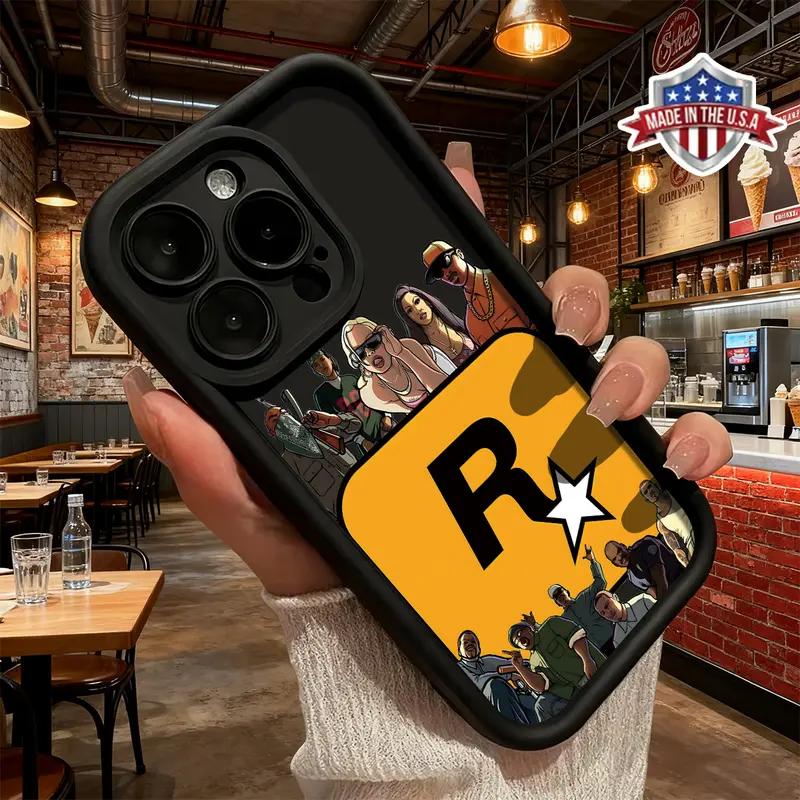 Cool Rockstar Style Phone Case for iPhone 17 16 15 14 Pro Max 13 12 11 XR XS Plus Shockproof Anti Scratch Protective Slim TPU Cover