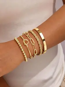 Elegant Simple Bracelet Stack Set, Daily Fashion Accessory, Trendy Multi-Layer Jewelry, Birthday Gift for Her, High-Quality Bangle