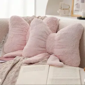 Decorative Bow Pillow, Soft Cute Butterfly Knot Cushion, Perfect for Bed Sofa Bedroom Car Decor, Home Essentials, Birthday Gift, Soft Cushions