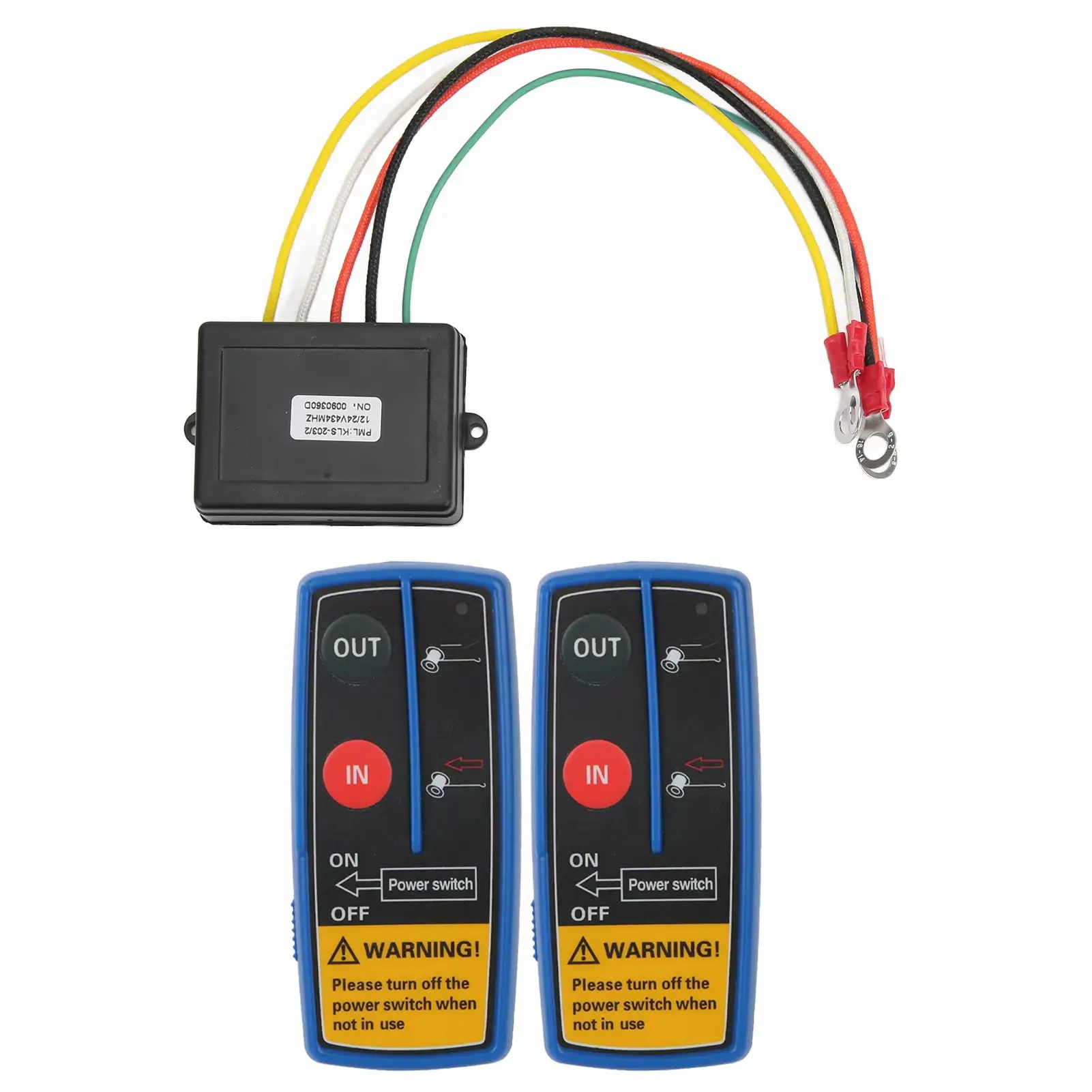 Portable Waterproof Wireless Winch Remote Control Kit - 75ft Range, 12V/24V, High Sensitivity, Anti-Slip Plastic Shell, Universal for 4x4 Offroad Vehicle, SUV, ATV, Truck Winch Controller Set
