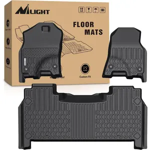 Nilight Waterproof TPE Floor Mats, All-Weather Custom Fit Heavy-Duty Floor Liners for 2019-2024 Dodge Ram 1500 New Body Crew Cab with Rear Storage Box, Car Interior Truck Accessory, Waterproof Car Mats