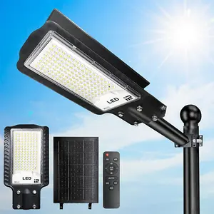Solar outdoor street light, 2000 lumens, commercial parking light, IP66 protection level, waterproof, super bright, automatically turns on when dark, both wall light and street light, suitable for outdoor use