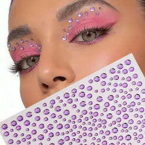 Style Glitter Rhinestone Face Decoration, Glitter Design, Small Diamond Rainbow Laser Star Water Drills, Y2K Festival Party DIY Makeup Decorations