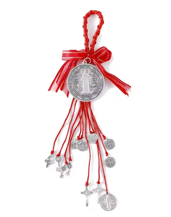 Traditional Sacred Saint Benedict Medal - Weatherproof Hanging Protection Charm, Door Knob Ornament, Home Decor Accessory
