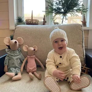 Baby Soothing Mouse Doll, Soft Fabric Baby Toy, Cuddly Doll, Dress-Up Companion, Ideal for Crying Babies, Role-Play Props, Photo Props, Gift Idea
