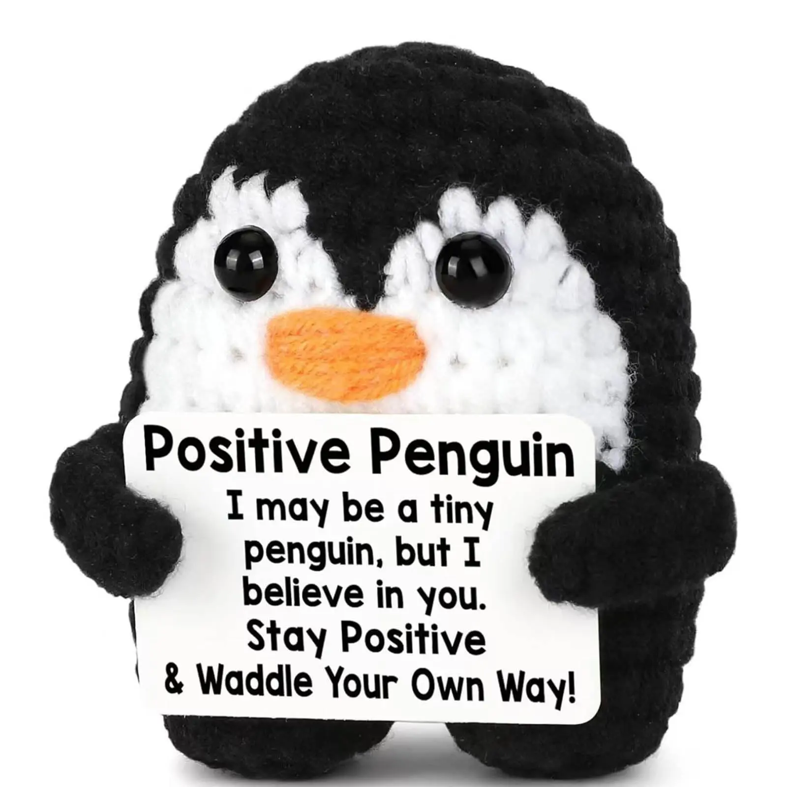 Crochet Penguin, Handmade Crochet Figure, Cute Animal Design, Crochet Animals, Christmas Birthday Gifts for Friends Family Coworkers, White Elephant Small Xmas Stocking Stuffers Cute Decor