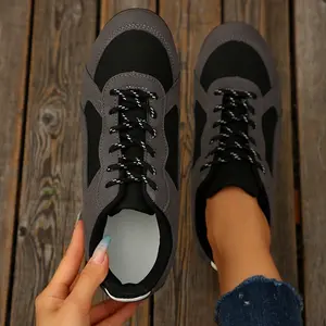 Womens Lace-Up Shoes Casual Sneakers Non-Slip Tennis Walking Shoes Flats Fashion Sneakers