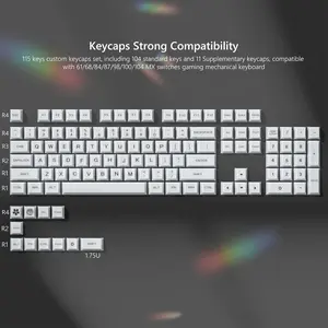 Womier Jelly Keycaps,Clear Cute Keycaps, Transparent Custom Cherry Profile Key Cap for MX Switch Mechanical Keyboards