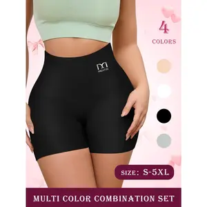 QUASTI 8PCS High Waist & Hip Lifting Women's Shaped Shorts - Breathable & Comfortable Underwear, Elegant Solid Color Carving Design, Silky Fabric that Sticks Skin, Suitable for Various Occasions, Confident for Daily Wearing, S-5XL