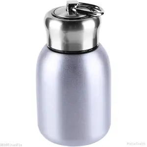 Mini Thermal Mug, 10oz/300ML Mini Thermos Mug Leak Proof Vacuum Flasks Travel Thermos Cup Portable Stainless Steel Drink Water Bottle for Indoor and Outdoor (Silver)PulseTrail5AB10TitanFix