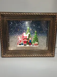 High-End Christmas Falling Snow Crystal Luminous Lamp & Photo Frame Ornament