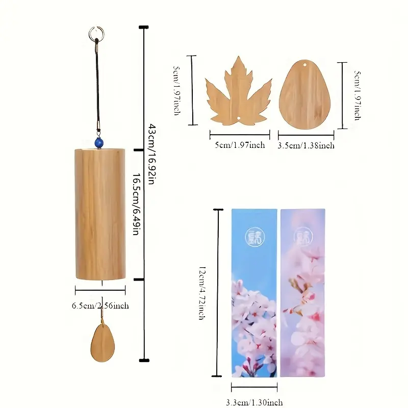 Handcrafted, Elegant Bamboo Wind Chimes for Outdoor Gardens - No Batteries Required, Perfect for Yard And Garden Decorative Wind Chimes