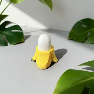 Peelable Banana Texture Keycap, High Rebound Keycap, Desktop Decor, Backpack Charm, Healing Desk Ornament, Multi-Use Keycap