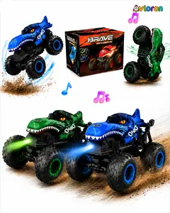 Avloron Monster Truck with LED Lights & 360° Spinning Action – Dinosaur Stunt Truck Fun for Kids Ages 3+