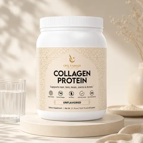 Zabiha Halal Certified Grass-Fed Collagen Peptides Protein Powder - Hydrolyzed Bovine Type I & III - 18g Protein per Serving - Skin Care, Nail Strength & Joint Support - Unflavored 30/60 Servings Daily Supplement, Collagen Supplements