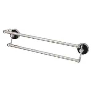 212 MAIN Traditional Look 18 in. Water Onyx Dual-Bar Wall-Mount Towel Bar, Polished Chrome Bathroom Accessory