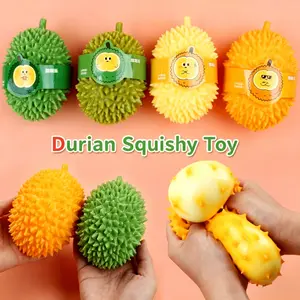 Realistic Durian Squeeze Squishy Toy, Large Soft Vent Stress Relief Ball, Funny Prank Simulation Fruit Fidget Toy, Great International Children's Day Surprise Gift for Boys Girls Party & Leisure Entertainment