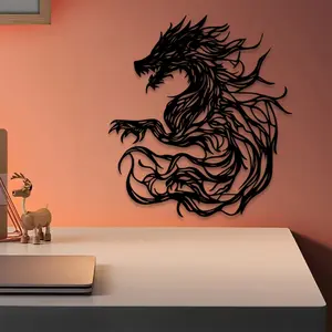 1pc Dragon Metal Wall Art, Dragon Statue Mural, Perfect for Living Room Wall, Christmas Decor, Ideal Gift for Collectors, Durable Metal, Artistic