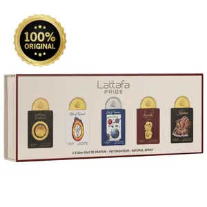 Lattafa Pride #3 Collection 5 Piece Mini Gift Set - Nebras, Art of Wood, Art of Universe, Ansaam Gold, Kashan - Luxurious Eau de Parfums
