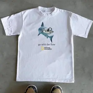 Gildan Men's And Women's T-Shirt, National Geographic Shark Graphic Tee, Animal T-Shirt, Unisex Vintage Graphic Tees Gothic Grunge Y2k Emo Scene Amity Affliction Style Clothes Men Women Streetwear Summer